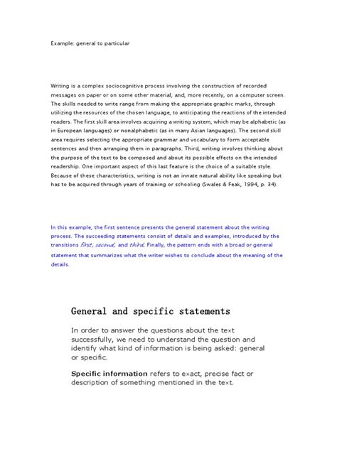 general  specific  idea writers