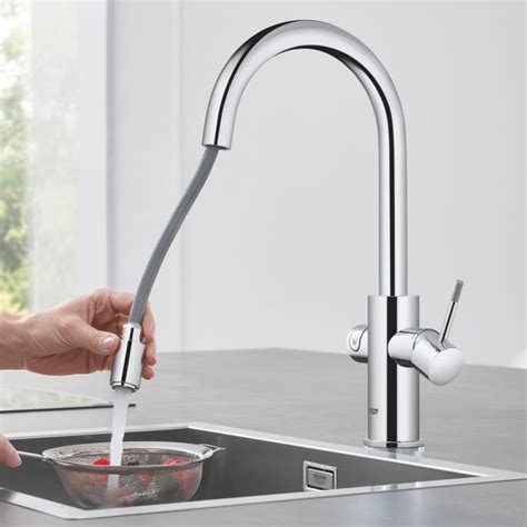 Blue Home Grohe bateria z filtrem z wyciąganą wylewką chrom 31541 000