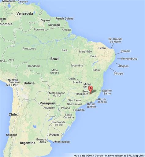 Ouro Preto on Map of Brazil