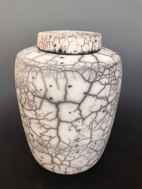 Tall Lidded Naked Raku By Jeffrey Perkins Art One Gallery Inc