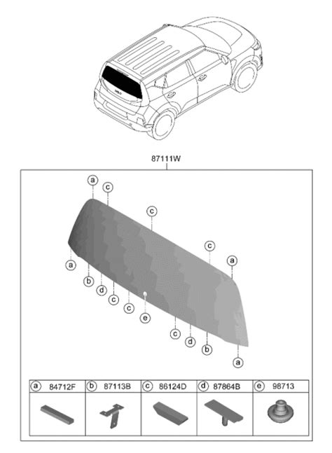 Rear Window Glass Moulding 2023 Kia Soul