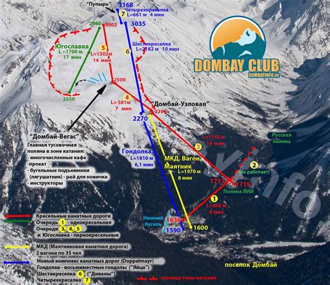 Горнолыжный курорт Домбай фото видео карта склонов проживание обучение катание на горных