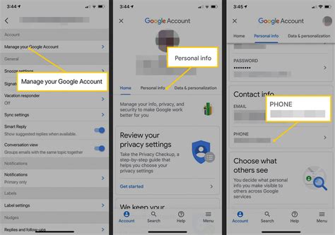 how to change your phone number for gmail