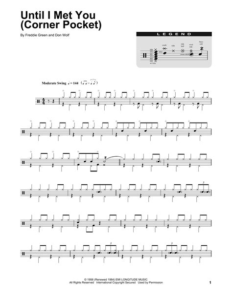 Until I Met You Corner Pocket Sheet Music Manhattan Transfer Drums Transcription