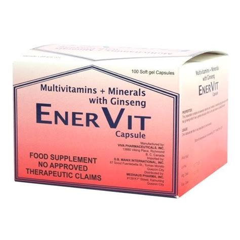 Enervit With Multivitamins Minerals Ginseng Capsules Per Order