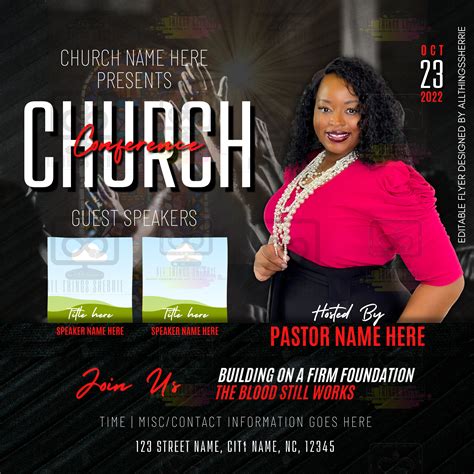 2 Diy Church Flyer Templates For Canva Pastor Appreciation Etsy