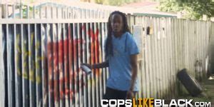 Rasta Dude Gets Fucked By Two Horny Cops Outdoors After Seeing His Black Massive Cock Porn Videos