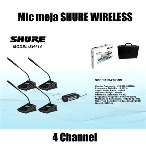 Jual Mic Wireless Meja SHURE SH 114 4 Mic Podium Wireless Di Lapak RS