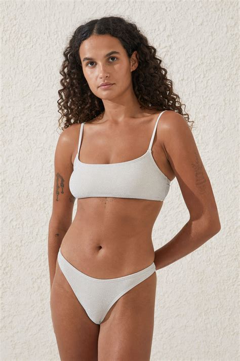 Straight Neck Crop Bikini Top