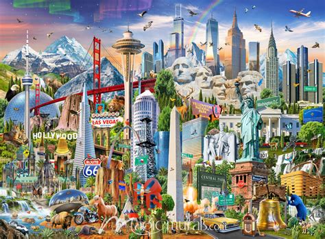 North American Landmarks Wallpaper Mural By Magic Murals