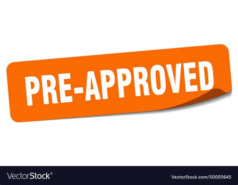pre approved sticker label royalty  vector image