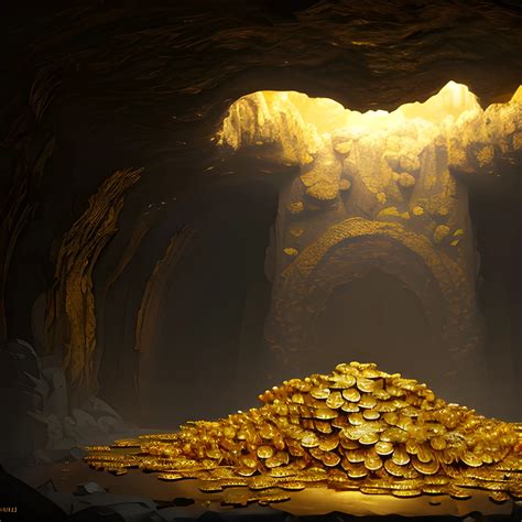 An Enormous Pile Of Millions Of Gold Coins In A Dark Cavern Cine