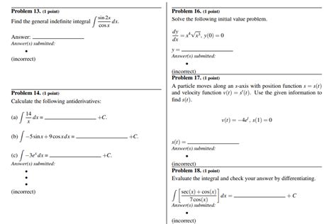 Solved Problem 13 1 Point Problem 16 1 Point Find The