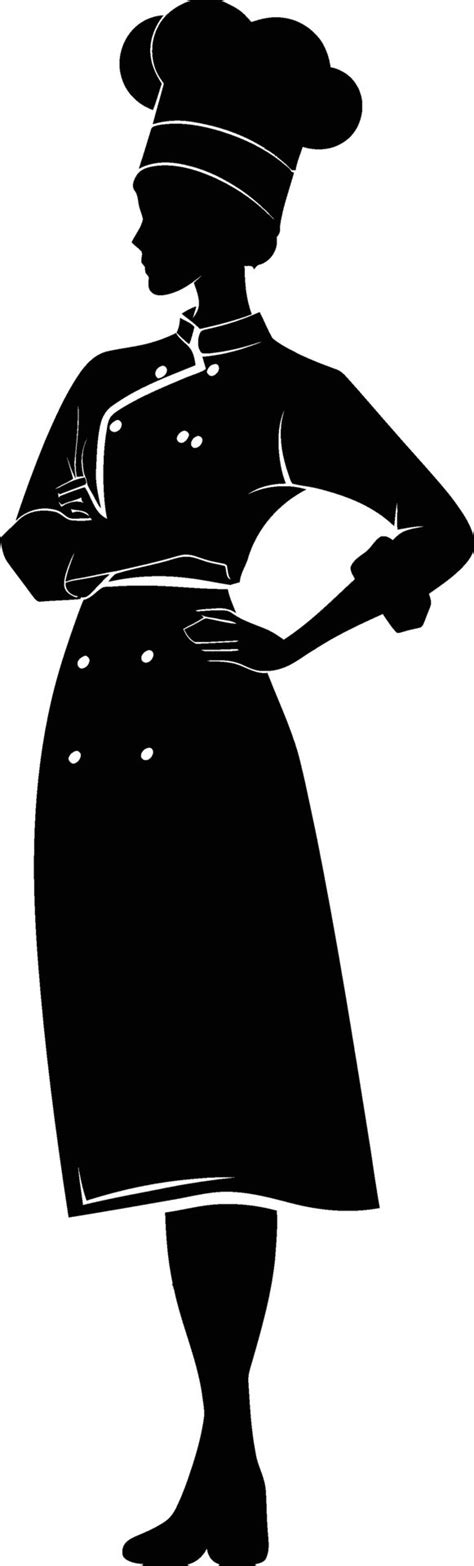 Ai Generated Silhouette Women Chef Black Color Only Full Body 38337836