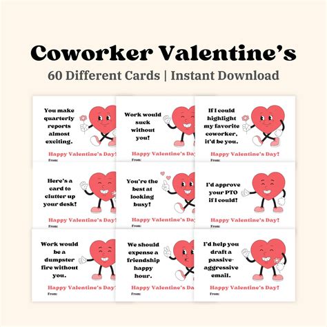 Funny Valentines Cards for Coworkers, Work Valentine Card for Boss