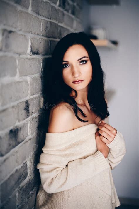 Beauty Romantic Brunette Woman Stock Photo Image Of Wall Vogue