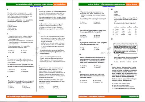 Sosyal Bilgiler Nite Bursluluk Km Sorular Sosyal Bilgiler