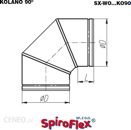 System Kominkowy Spiroflex Kolano Wentylacyjne Fi Ocynkowane Sx