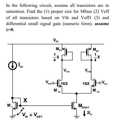 Solved In The Following Circuit Assume All Transistors Are Chegg