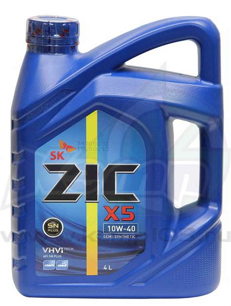 Масло моторное полусинтетическое ZIC X5 10W40, 4 литра., 162622. Фото ...