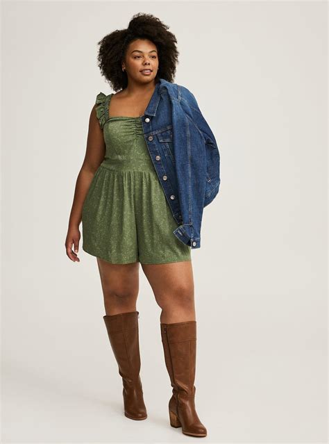 Plus Size - Ruffled Straps Layered Romper - Torrid