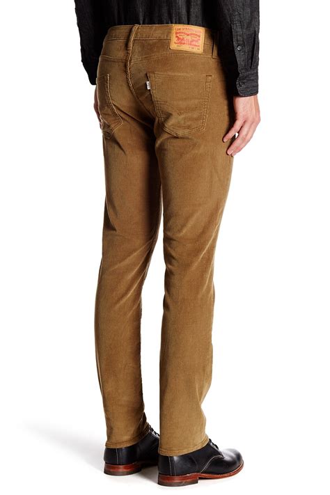 Levis 511 Slim Fit Cougar Rinsed Corduroy Pant In Brown For Men Lyst