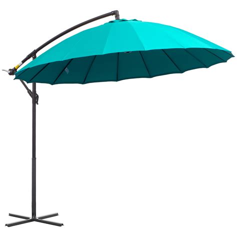 Outsunny M Garden Banana Parasol Cantilever Umbrella With Crank