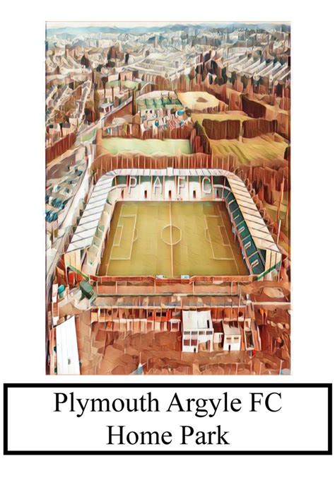 Plymouth Argyle FC Stadium Artistic Aerial Impression The | Etsy