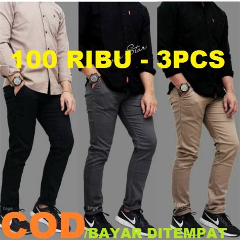 Jual Ribu Dapat Pcs Celana Chino Panjang Pria Dewasa Clana