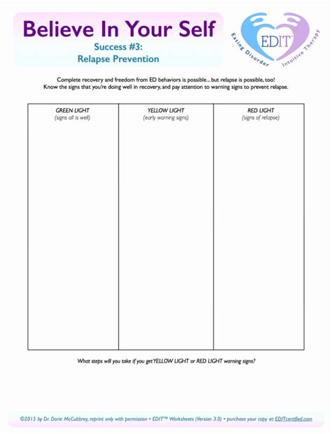 Stages Of Relapse Worksheets