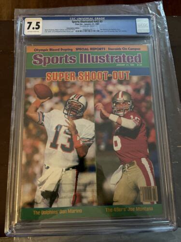 Dan Marino Joe Montana Sports Illustrated CGC 7 5 January 21 1985 V62