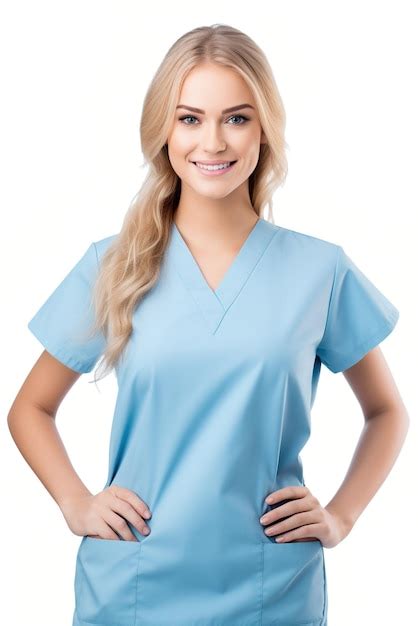 Premium Photo Portrait Of A Smiling Female Doctor With Blonde Hair