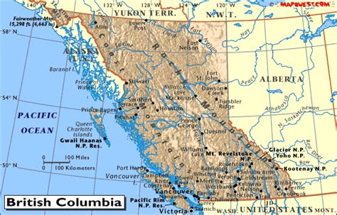 Canada - Provincial Map of British Columbia