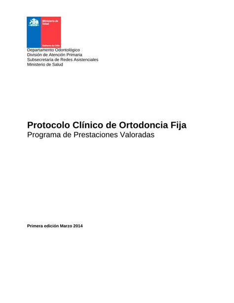 PDF Protocolo Clínico de Ortodoncia Fija cli nico de 7 2 1 Toma