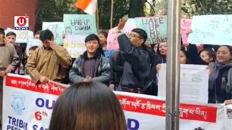 Ladakhi Students Protests At Jantar Mantar Demands 6th Schedule For