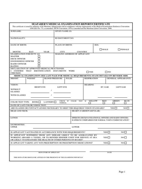 Documents Mlc Medical Report Pdf Sailor Physical Examination