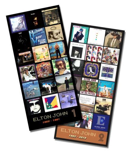 Elton John Twin Pack Discography Magnet Set Two 3 75 X 4 75 Magnets