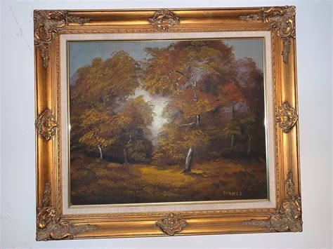 Trees Oil Painting Gold Frame Artist Doriece 3924030166