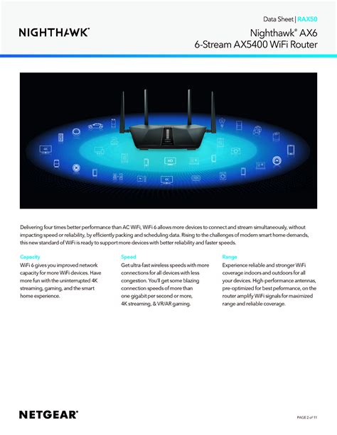 NETGEAR RAX50 Nighthawk AX5 6-Stream WiFi 6 Router AX5400 Wireless Spe – Best WiFi Mall