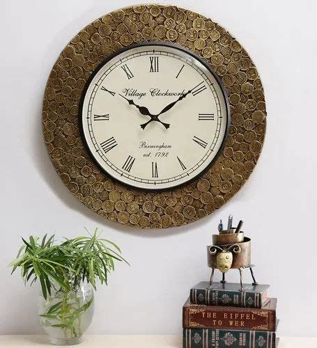 Kaptown kreations Brown Vintage Analog Wall Clock, For Home And OffIce ...