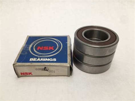 3 pcs NSK 6005DU Bearing Single Rubber Seal 25x47x12 mm 6005 DU RS ...