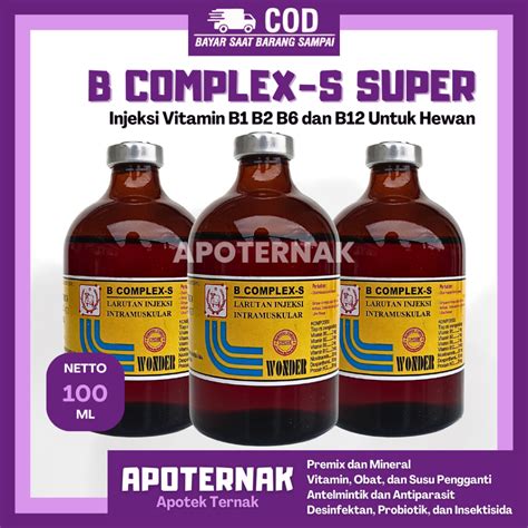 Jual B Complex S 100 Ml Vitamin B Kompleks Injeksi Hewan Vitamin B