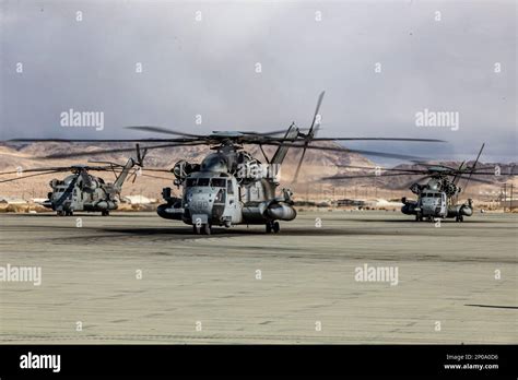 U S Marines Corps CH 53E Super Stallions With Heavy Marine Helicopter