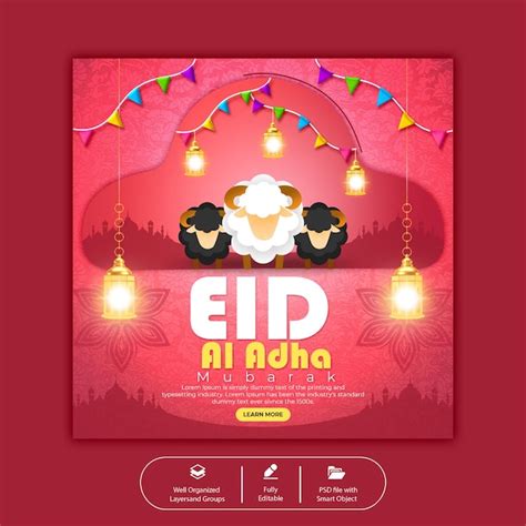 Premium Psd Psd Eid Al Adha Mubarak Islamic Festival Social Media