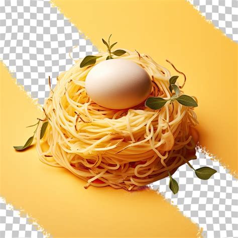 Nido De Fettuccine De Pasta Italiana Sobre Un Fondo Transparente