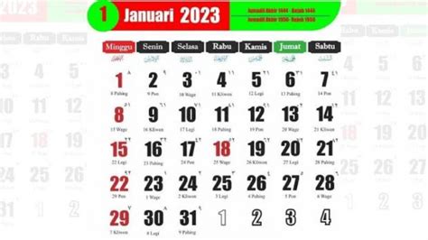 Berikut Kalender Jawa Lengkap Dengan Hari Besar Off