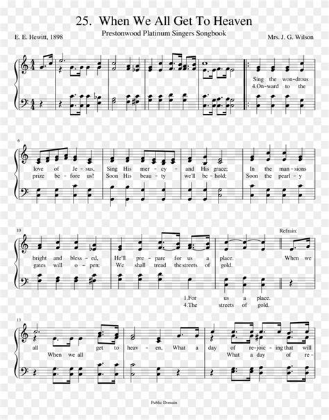 25 When We All Get To Heaven - Sheet Music, HD Png Download - 850x1100 ...