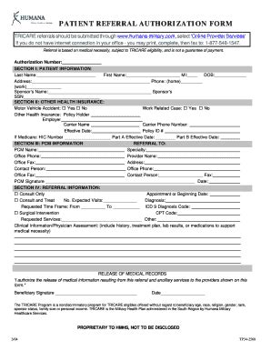 Humana Pcp Referral Form Fill And Sign Printable Template Online