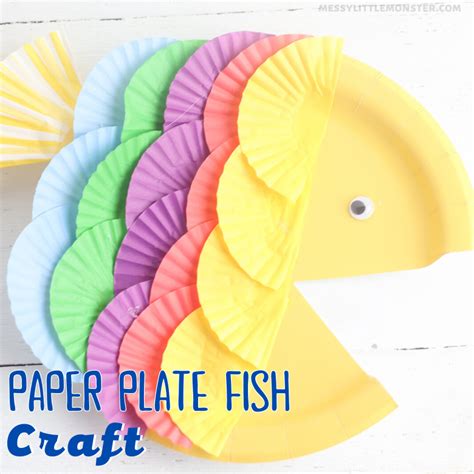 Rainbow Fish Paper Plate Craft - Messy Little Monster