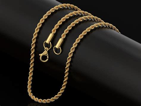 Malinsi Ketting Heren Rope Chain 60cm Compleet RVS 4mm Goud